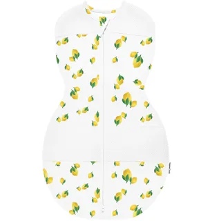 happiest baby Sleepea Pucksack 5-Sekunden-Wickeltuch, 100% Bio-Baumwolle, von Ärzten entworfen fördert gesunde Hüftentwicklung (Zitronen Elfenbein, L) - Large