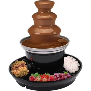 Schokoladenbrunnen dreistufiger Schoko-Fondue-Brunnen Lebensmittelerwärmung Geburtstag Party Edelstahl - Schwarz