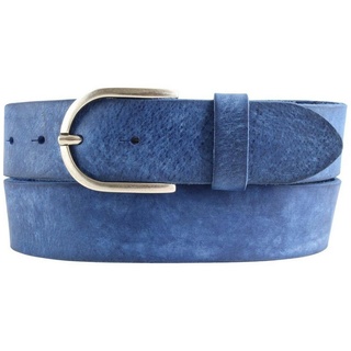 BELTINGER Damen-Gürtel aus weichem Vollrindleder Vintage-Look 4 cm | Jeans-Gürtel für Damen 40mm | Ledergürtel Used-Look | Blau 90cm - 90 cm (Gesamtlänge 105 cm)