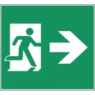 Schild I Piktogrammscheibe Rettungsweg rechts, Typ B, für CUBE-LUX STANDARD, ASR/ISO