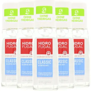 Hidrofugal 5 x Hidrofugal Classic Anti Transpirant Deo Zerstäuber je 75ml mit dezentem D...