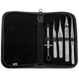 May Zeckenpinzette PI-1407 Zecken-Set 5-teilig, für Mensch und Tier, aus Edelstahl