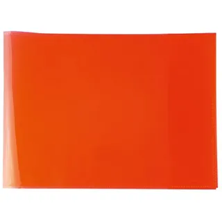Herma Heftumschlag PLUS quer transparent rot Kunststoff DIN A5 quer