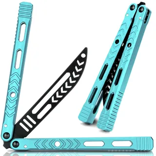 MAJESTY FOREST® Profi Butterfly Trainer C2 - Legales Balisong Messer zum Tricks lernen, aus Aluminium - Made with CNC - Trainingsmesser mit stumpfer Klinge
