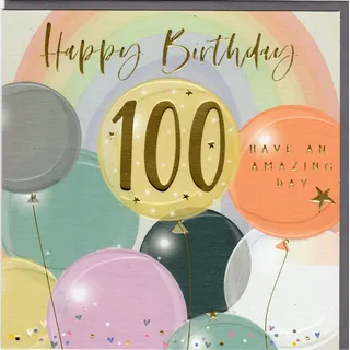 Belly Button Designs Glückwunschkarte zum runden 100. Geburtstag mit Prägung, ideal auch für Geldgeschenk oder Gutschein. BE321