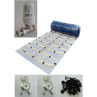 Jollytherm Aquaheat Warmwasser Fußbodenheizung | Set mit Heizmatte und Anschlußteilen: 2.50m2