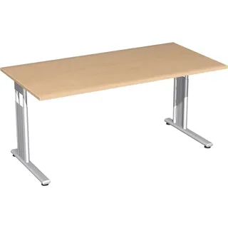Geramöbel Schreibtisch Flex Buche / Silber
