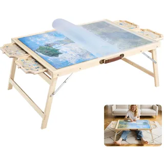 Vevor 1500-teiliges Puzzlebrett mit 4 Schubladen & Abdeckung & klappbaren Beinen, tragbarer Puzzletisch (865 x 635 mm), Puzzle-Zubehör für Erwachsene, Puzzle-Aufbewahrungssystem Puzzle Boards