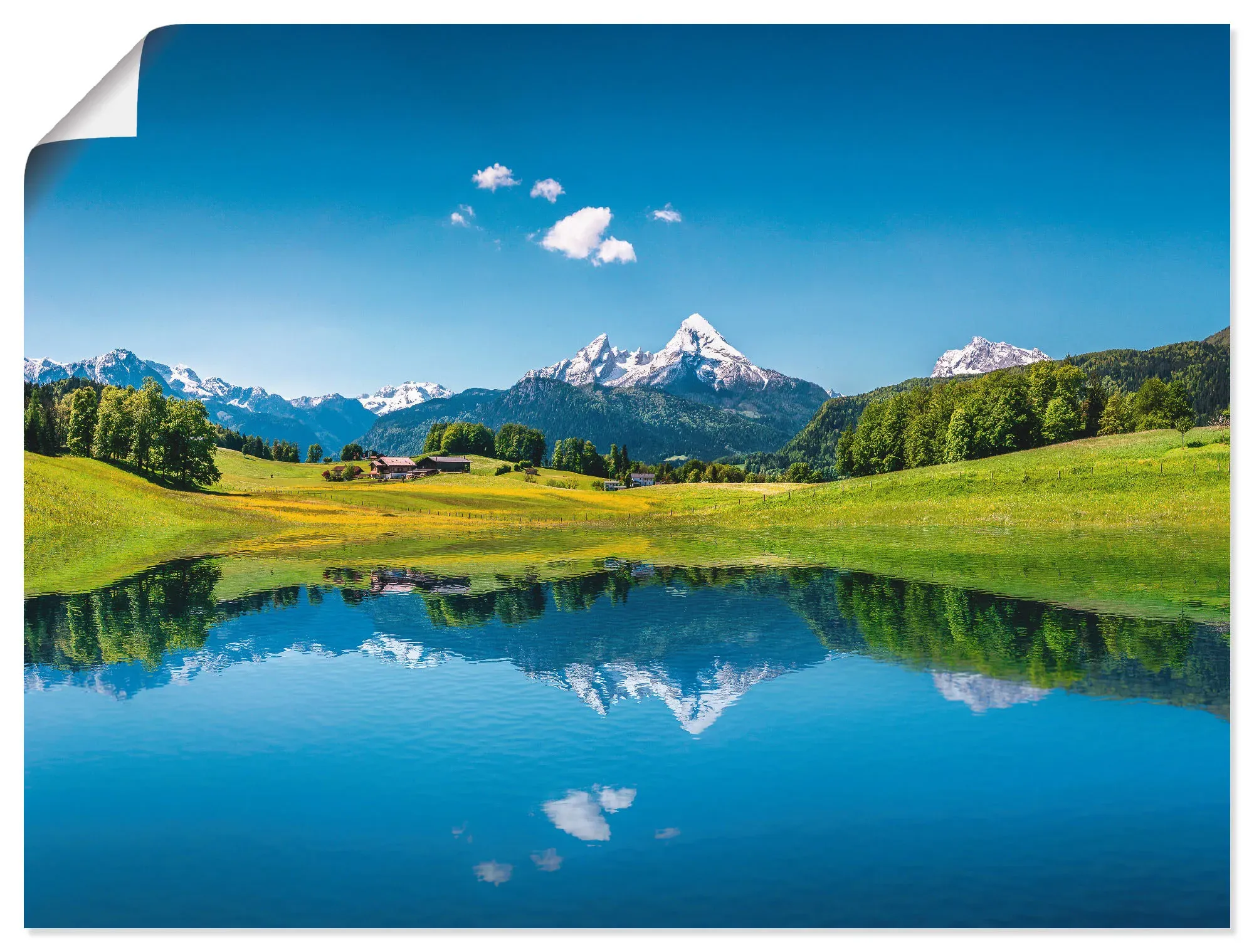 Wandbild ARTLAND "Landschaft in den Alpen", blau (farbe bild(er): blau), B:60cm H:45cm, Bilder, als Leinwandbild, Poster in verschied. Größen