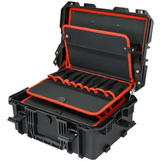 HMF 15603-02 Outdoor Werkzeugkoffer leer, Werkzeugkasten groß, 46,5 x 36 x 20,5 cm