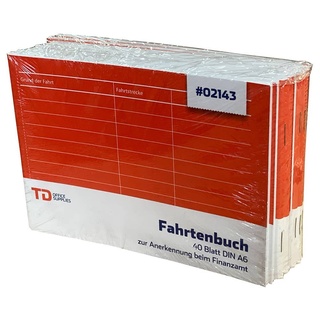 10 x Fahrtenbuch A6-Quer 40 Blatt