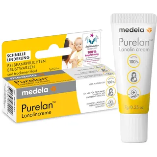 Medela Purelan Lanolin Brustwarzensalbe 7 g – Schnelle Linderung bei beanspruchten Brustwarzen und trockener Haut