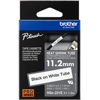 Brother HSe-231E schwarz auf weiß 11,2mm x 1,5m