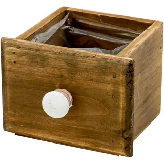 Schublade Holz 12x10x9cm natur/weiß