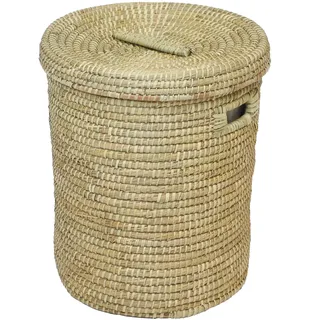 Frank Flechtwaren Großer Wäschekorb mit Deckel,