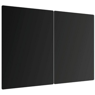 ALLboards Glas Herdabdeckplatte Schneidebrett Schwarz Classic Black 2er Set Arbeitsplatte Herdschutz Deko Gehärtetes Glas, 2 Stück – 52x30cm