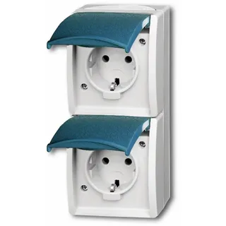 Busch-Jaeger Schuko-Steckdose 2f.gr/bgn senkrecht 20-02 EW-53
