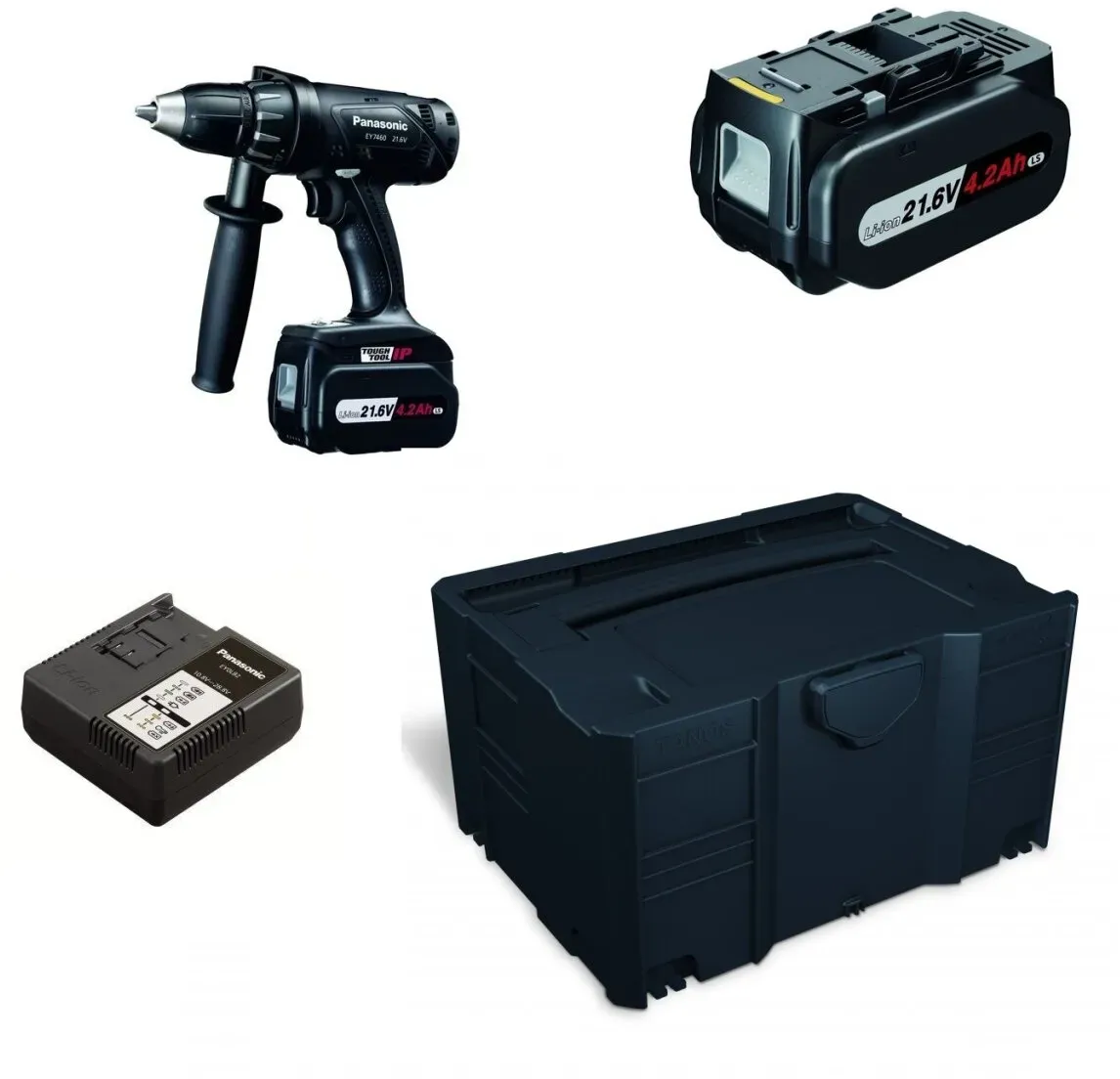 Panasonic Akku Bohrschrauber EY 7460 LH 2S Black 21.6 Volt 4 Ah