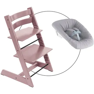 Stokke® TRIPP TRAPP® Bundle Treppenhochstuhl inkl. Newborn Set light grey, lila