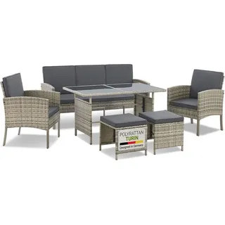 Juskys Turin Set 6-tlg. Grau Meliert
