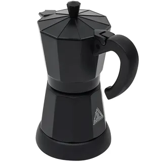 TONFEION Elektrischer Espressokocher Klein Espresso Maschine Reise Kaffeemaschine Elektrische 6 Tassen Moka-Kanne Schwarz 300 ml, 360°drehbarer, für Induktions-Herde geeignet