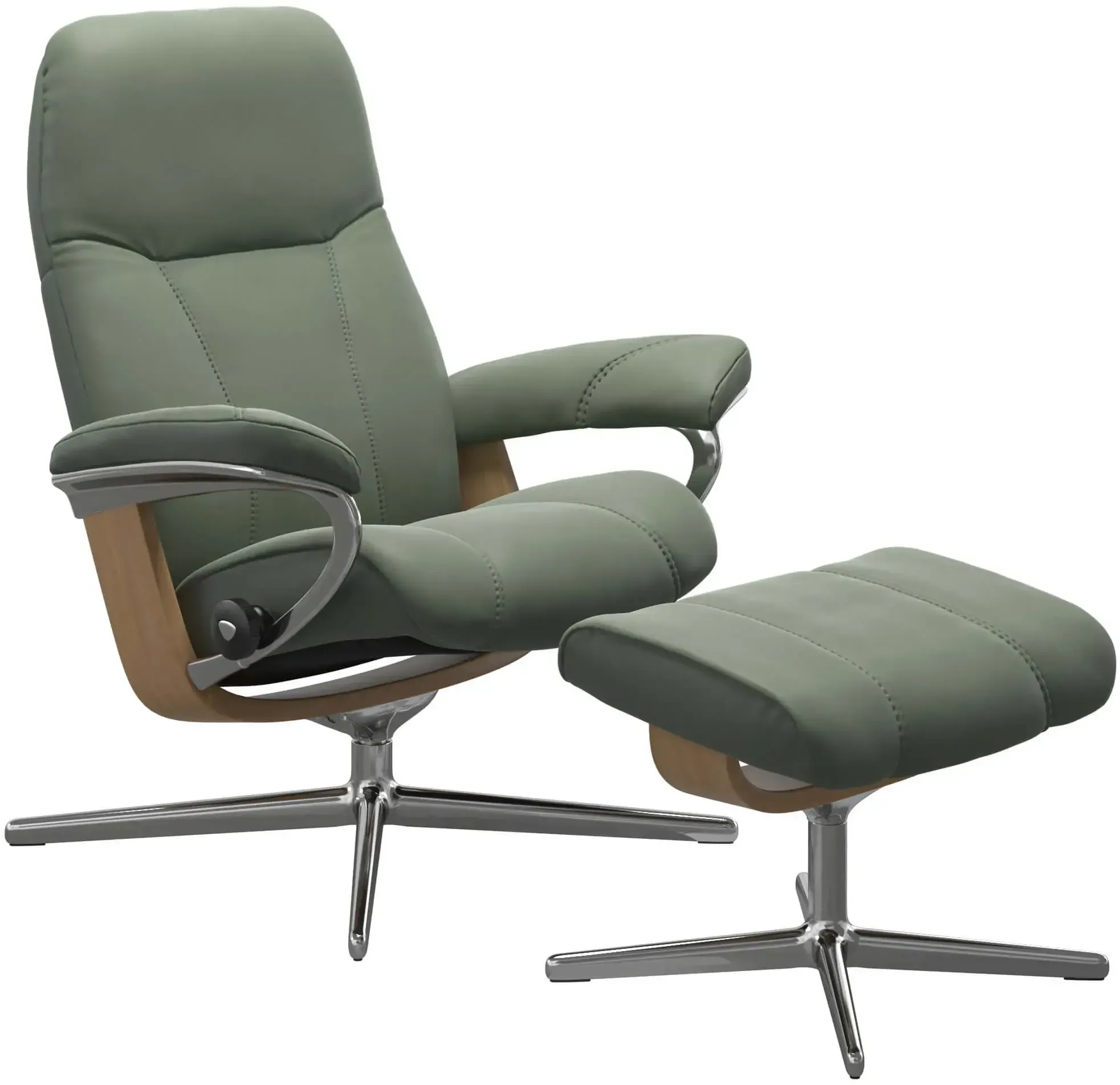Stressless Consul Cross | in Leder Batick Batick Thyme Green M Eichefarben