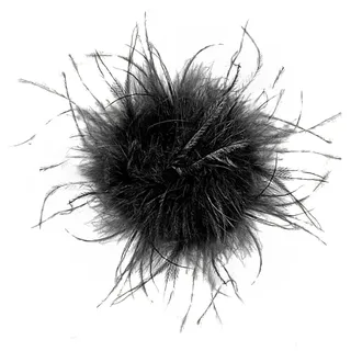 Slakerbe Brosche Pin damen, Feder Brosche Flauschige, Mehrfarbig, Kleidung Brosche Hut Dekorative für Party Stage Performance, Schwarz