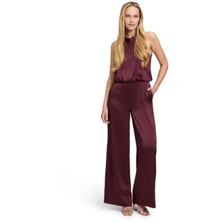 Vera Mont Overall "Damen mit Taschen", Damen, Gr. 34, Normalgrößen, deep dahlia, Satin, Obermaterial: 98% Polyester, 2% Elasthan; Futter: 100% Polyester, festlich, figurumspielend, amerikanischer Ausschnitt, Overalls Overall, Material