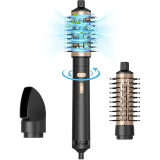 3 in 1 Rotierende Warmluftbürste Rundbürstenföhn Automatischer Lockenstab große Locken 38MM/50MM, Negative Ionen Föhnbürste für Lockig/flauschig/glatt/föhnen