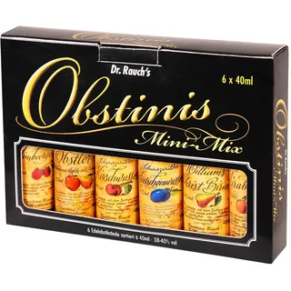 Dr. Rauch Obstinis Mini-Mix 38-40% vol, Obstbrände (6 x 0.04l) (Packung mit 2)