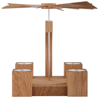 KWO Olbernhau Pyramide Eiche, Natur,19 cm, Mehrfarbig, hoch