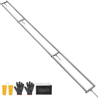 Vevor 3,66m Sägewerk-Schienenführungssystem, 4 Querbalken-Kettensägenfräs-Kits, Alu-Sägefrässchienensystem für Kettensäge, 2 Keile, Schienenfräsführungs-Kit für Bauarbeiter & Holzarbeiter