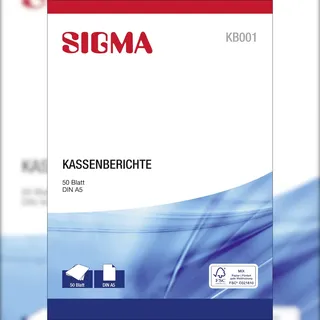 SIGMA KB001 Kassenberichte, 50 Blatt, A5, 10 Stück