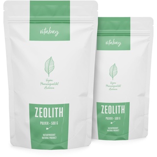 Vitabay Zeolith Pulver 1000g VEGAN - Bis zu 95% Klinoptilolith - Klinoptilolith-Zeolith Ultrafein Klinoptilolith Zeolith Pulver 1kg - Naturzeolith Natur Zeolith Natur Zeolit Ziolithpulver Mikronisiert