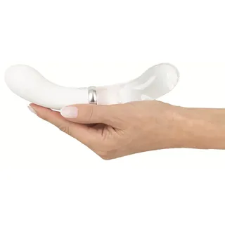 Wand Massagestab mit LED Vibrator aus Silikon und Glas Body Massagerät Nacken