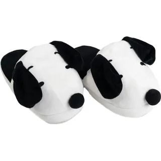 UNITED LABELS The Peanuts Snoopy 3D Hausschuhe mit Wackelohren für Damen und Herren - Uni Puschen Slipper Pantoffeln Weiß Schwarz 35-37 - Weiß