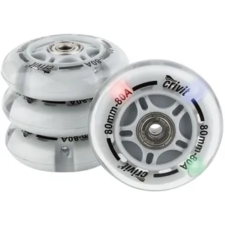 LED Rollen 4er Set Inliner Rollen Ersatzrollen Kugellager Inlineskates Set Wheels ABEC 7 80-80A mm