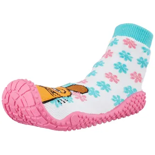 Playshoes Unisex-Kinder Socke DIE Maus Aqua Schuhe, Mehrfarbig (Weiß/Rosa 586), 18/19 EU, 174814