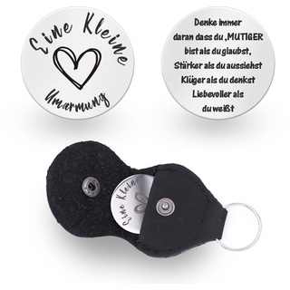 qingmeng Eine Kleine Umarmung, Pocket Hug Kleiner Glücksbringer, Gute Besserung Geschenke, Mutmacher Geschenk, Glücksbringer Prüfung für Familie Freundin Frauen Patient (Silber)