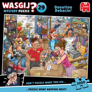 JUMBO Spiele Wasgij Mystery 29 - Spenden-Desaster (1000 Pieces)