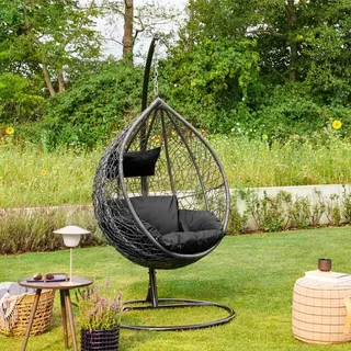 Home Deluxe Polyrattan Hängesessel Cielo Schwarz,