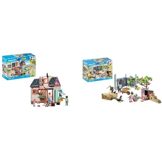 PLAYMOBIL myLife 71509 Tiny Haus, vielfältig eingerichtetes Familienhaus & myLife 71510 Kleine Hühnerfarm im Tiny House Garten