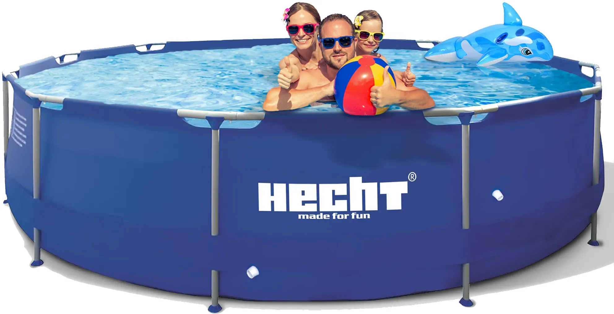Stahlrahmen-Pool rund HECHT 3690 BLUESEA