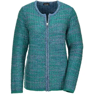GOLDNER Strickjacke Strukturjacke mit Rollband Blau 22