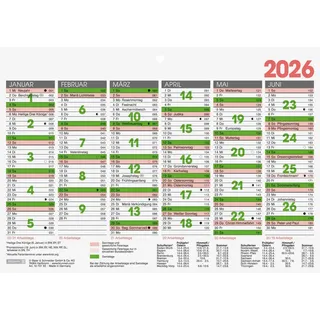 Brunnen Tafelkalender A5quer 2026