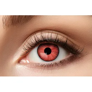 Zoelibat Eyecatcher – Electro Red – Farbige Jahres-Kontaktlinsen in Rot-Schwarz – Kontaktlinsen ohne Stärke – mit Aufbewahrungsbehälter