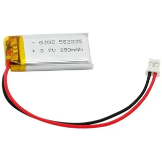PKCELL LP-552035 Lithium-Polymer / Lipo Akku, 3,7V, 350mAh, mit 2 Pin JST Stecker
