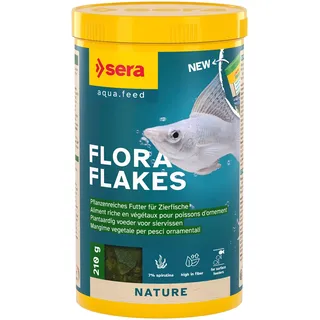 sera Flora Nature 1000 ml Pflanzenfutter aus Flocken mit ballaststoff- & carotinoidreichen Inhaltsstoffen, Flockenfutter fürs Aquarium, Fischfutter mit hoher Futterverwertbarkeit, somit weniger Algen