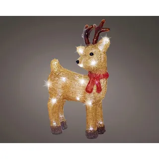 Kaemingk Lumineo LED Rentier batteriebetrieben mit Timer 30 cm kaltweiß braun