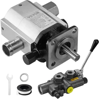 VEVOR Hydraulische Pumpe für Holzspalter, 16 GPM, 2-stufige Hydraulikpumpe aus Aluminium, 4000 PSI, mit Ventil Eingang 1 Zoll, NPT 1/2 Zoll, 3600 U/min, für kleine Motoren